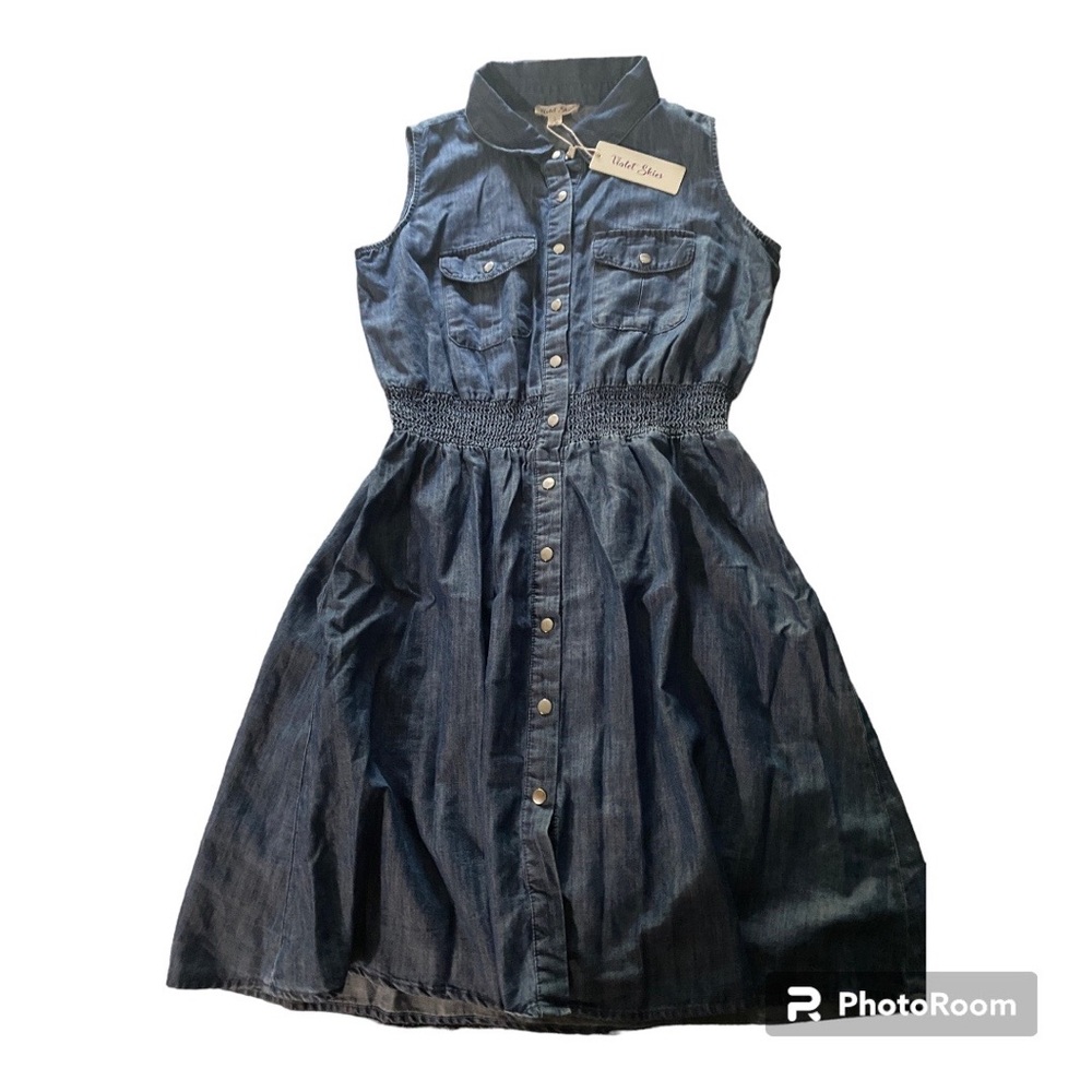 VIOLET SKIES *NWT* Soft Denim Sleeveless Dress Size Large